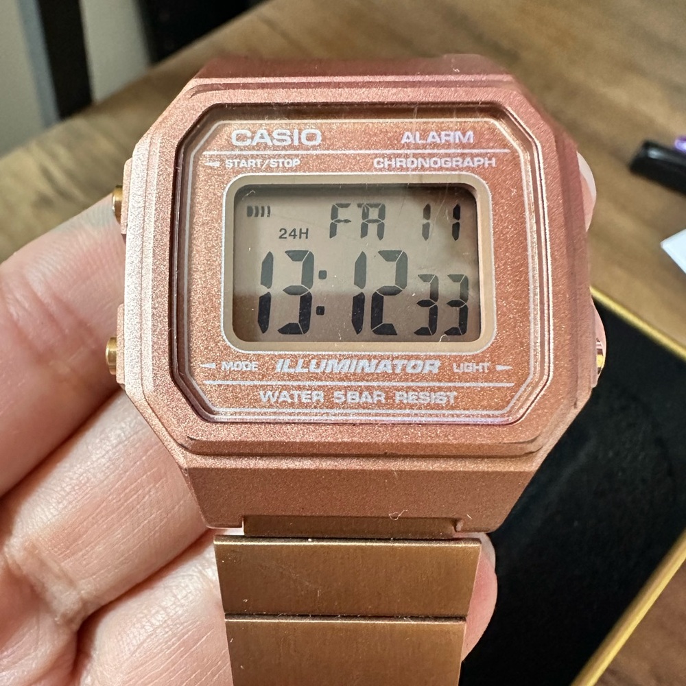 Casio Metallic Rose Digital Watch
